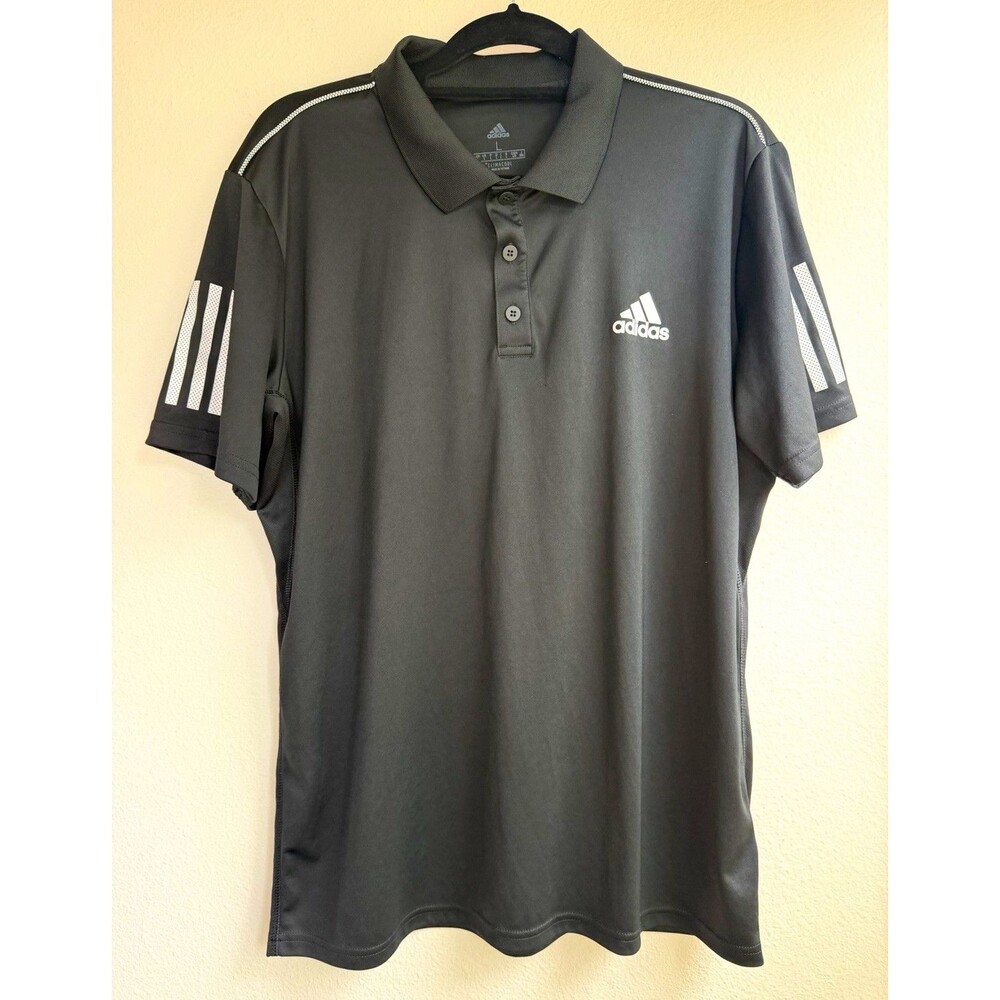 adidas ClimaCool Men’s L Regular Gray Solid Short Sleeve Breathable Polo DU0848